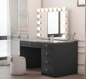 Abigail Black With Matching Hollywood Mirror