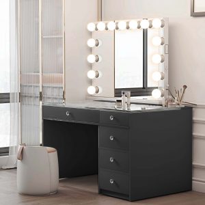 Abigail Black With Matching Hollywood Mirror