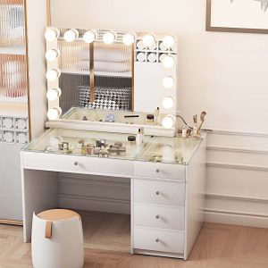 Abigail White With Matching Hollywood Mirror